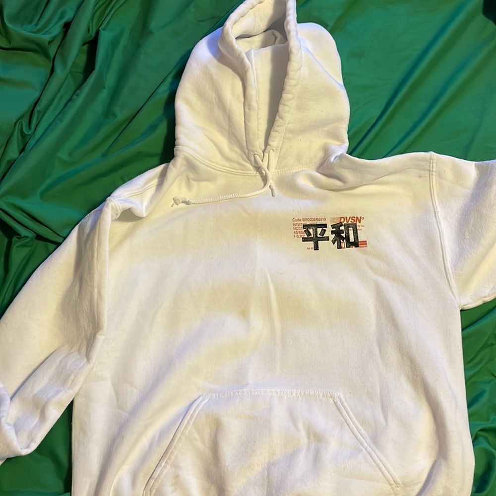 River Island Size M Mt. Fuji Graphic White Hoodie GREAT CONDITION!